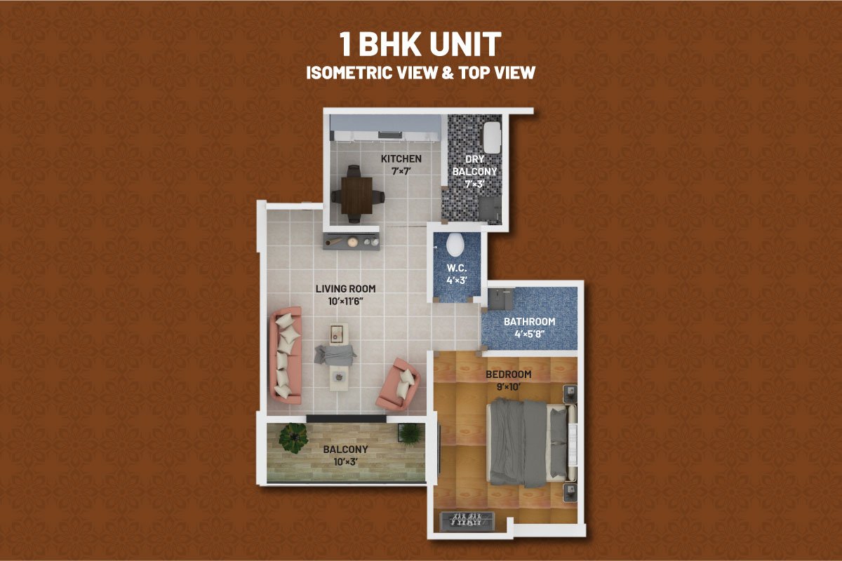 FLOOR PLAN - 1 & 2 BHK Royal Homes at Eastern Royale, Lohegaon