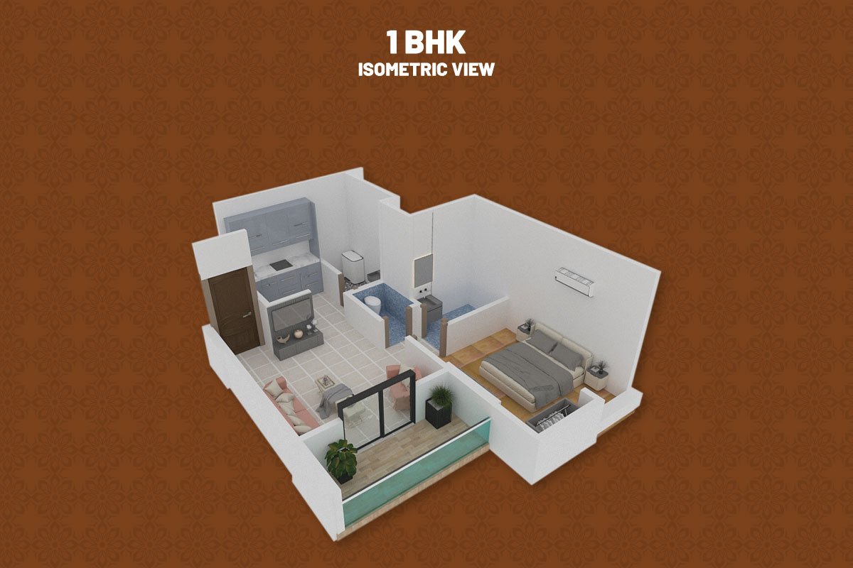 FLOOR PLAN - 1 & 2 BHK Royal Homes at Eastern Royale, Lohegaon